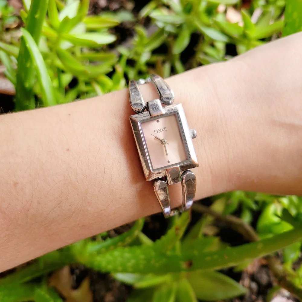 Classic Next Silver & Peach Watch